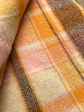 Load image into Gallery viewer, DREAMWARM with this Retro SINGLE NZ Wool Blanket in lovely spring colours.