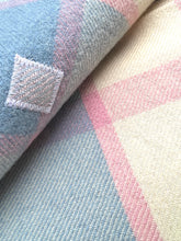 Load image into Gallery viewer, Pink and Blue Check QUEEN Napier Woollen Mills Vintage NZ Wool Blanket.