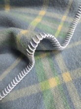 Load image into Gallery viewer, Powder Blue, Mint & Cream Check SINGLE New Zealand Wool Blanket