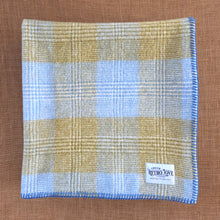 Load image into Gallery viewer, Gentlemanly Tweed SINGLE blanket in soft blue, mustard and cream