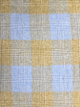 Load image into Gallery viewer, Gentlemanly Tweed SINGLE blanket in soft blue, mustard and cream