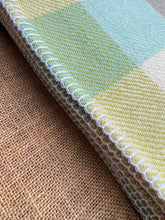 Load image into Gallery viewer, Soft Pastel Check SINGLE Lightweight New Zealand Wool Blanket.