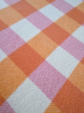 Load image into Gallery viewer, Colour Block Plaid Orange and Pink SINGLE New Zealand Wool Blanket