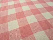 Load image into Gallery viewer, Pink & Cream Check SINGLE New Zealand Wool Blanket
