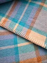 Load image into Gallery viewer, Brights Orange and Turquoise SINGLE New Zealand Wool Blanket