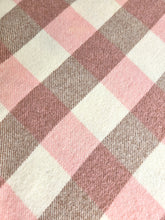 Load image into Gallery viewer, Pink, Taupe & Cream Check SINGLE New Zealand Wool Blanket