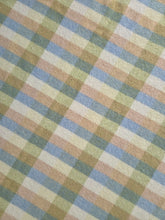 Load image into Gallery viewer, Mini-check with Turquoise SINGLE New Zealand Wool Blanket.
