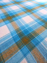 Load image into Gallery viewer, Fresh Retro Favourite! Turquoise, Cream and Mustard SINGLE New Zealand Wool Blanket. 2 of 3