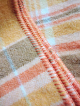 Load image into Gallery viewer, Melon and Orange SINGLE Bright Retro New Zealand Wool Blanket
