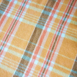 Melon and Orange SINGLE Bright Retro New Zealand Wool Blanket