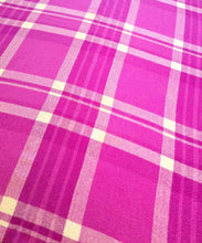 Load image into Gallery viewer, Magenta and Cream Check DOUBLE New Zealand Wool Blanket