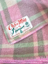 Load image into Gallery viewer, Pink, Mint and Cream SINGLE 100% NZ Wool blanket