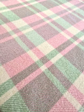 Load image into Gallery viewer, Pink, Mint and Cream SINGLE 100% NZ Wool blanket