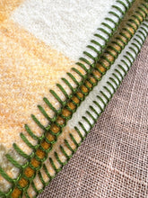 Load image into Gallery viewer, Classic Retro Gold & Olive SINGLE Pure New Zealand Wool Blanket