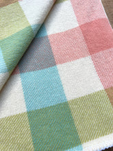 Load image into Gallery viewer, Soft Pastel Check SINGLE Lightweight New Zealand Wool Blanket
