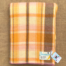 Load image into Gallery viewer, DREAMWARM with this Retro SINGLE NZ Wool Blanket in lovely spring colours.