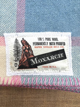 Load image into Gallery viewer, Pink and Blue Check QUEEN Napier Woollen Mills Vintage NZ Wool Blanket.