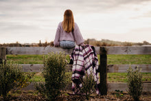 Load image into Gallery viewer, "Boysenberry Ripple" (New Wool) KNEE RUG/COT New Zealand Wool Blanket