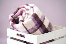Load image into Gallery viewer, "Boysenberry Ripple" (New Wool) SINGLE New Zealand Wool Blanket