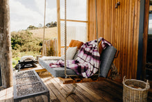 Load image into Gallery viewer, "Boysenberry Ripple" (New Wool) SINGLE New Zealand Wool Blanket