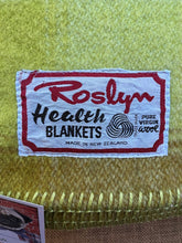Load image into Gallery viewer, Super Bright Retro Greens & Olive DOUBLE New Zealand Wool Blanket