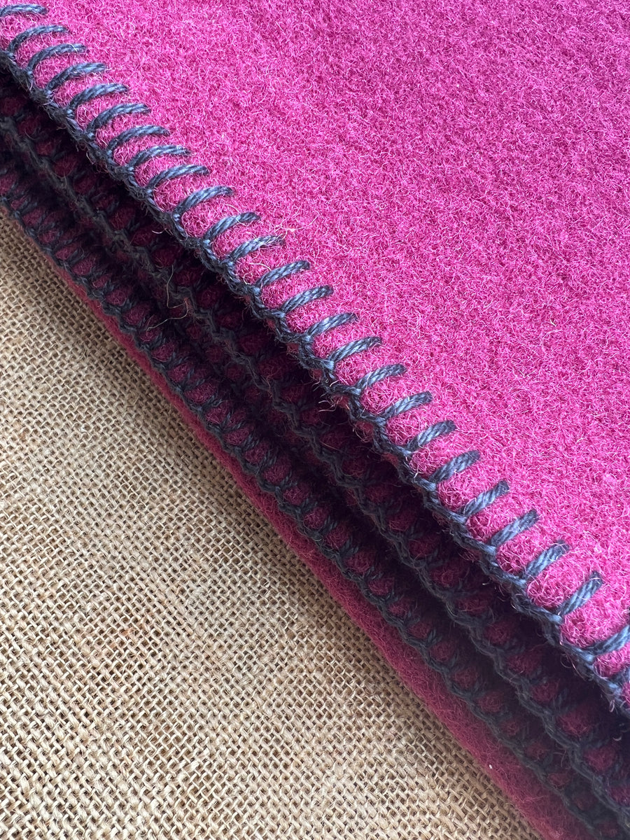 Deep Plum KING SINGLE Wool Blanket Soft! Fresh Retro Love