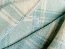 Load image into Gallery viewer, Beautiful Pastel Mint QUEEN Pure Wool Blanket.
