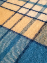 Load image into Gallery viewer, Clear Blue & Butter SINGLE Pure New Zealand Wool Blanket