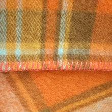 Load image into Gallery viewer, BOLD Retro Olive & Gold KING SINGLE Pure Wool Blanket