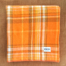 Load image into Gallery viewer, BOLD Retro Olive & Gold KING SINGLE Pure Wool Blanket
