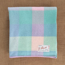 Load image into Gallery viewer, Pastel Check Onehunga Princess TIKI Label SINGLE NZ Wool Blanket