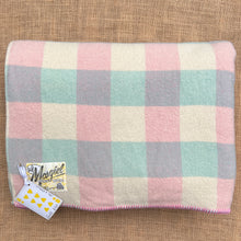 Load image into Gallery viewer, Check Pastel DOUBLE New Zealand Wool Blanket