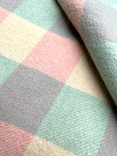Load image into Gallery viewer, Check Pastel DOUBLE New Zealand Wool Blanket