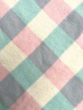 Load image into Gallery viewer, Check Pastel DOUBLE New Zealand Wool Blanket