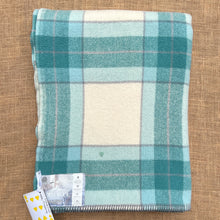 Load image into Gallery viewer, Fabulous Mint with handstitched hearts SINGLE New Zealand Wool Blanket