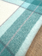 Load image into Gallery viewer, Fabulous Mint with handstitched hearts SINGLE New Zealand Wool Blanket
