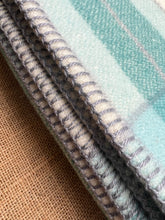 Load image into Gallery viewer, Fabulous Mint with handstitched hearts SINGLE New Zealand Wool Blanket