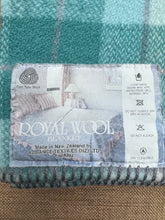 Load image into Gallery viewer, Fabulous Mint with handstitched hearts SINGLE New Zealand Wool Blanket