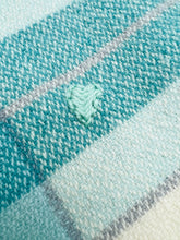 Load image into Gallery viewer, Fabulous Mint with handstitched hearts SINGLE New Zealand Wool Blanket