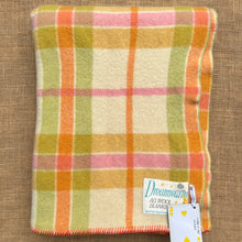 Load image into Gallery viewer, DREAMWARM with this Retro SINGLE Blanket in lovely spring colours.