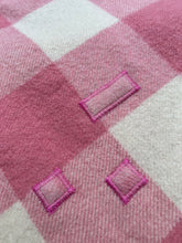 Load image into Gallery viewer, Soft Pink Check SINGLE New Zealand Wool Blanket