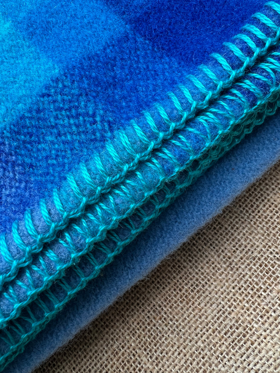 UNION STEAMSHIP Turquoise SINGLE New Zealand Wool Blanket COLLECTIBLE