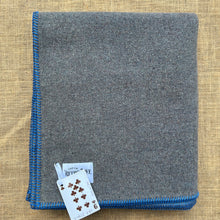 Load image into Gallery viewer, Blue Stripe Vintage Army Blanket SINGLE New Zealand Wool Blanket