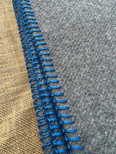 Load image into Gallery viewer, Blue Stripe Vintage Army Blanket SINGLE New Zealand Wool Blanket