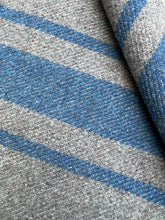 Load image into Gallery viewer, Blue Stripe Vintage Army Blanket SINGLE New Zealand Wool Blanket