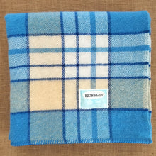 Load image into Gallery viewer, Clear Blue & Butter SINGLE Pure New Zealand Wool Blanket