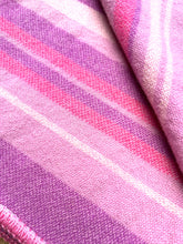 Load image into Gallery viewer, Pretty purple striped DOUBLE New Zealand wool blanket