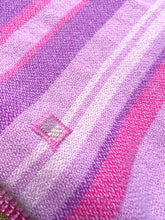 Load image into Gallery viewer, Pretty purple striped DOUBLE New Zealand wool blanket