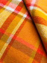 Load image into Gallery viewer, Ultra Bright Retro Orange DOUBLE Pure New Zealand Wool Blanket.