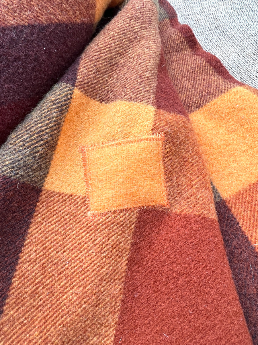 Warm Cosy Browns TRAVEL RUG New Zealand Wool Blanket Fresh Retro Love